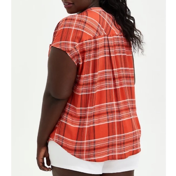 Torrid Challis Button-Front Dolman Sleeve Top - Picture 6 of 15